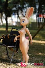 120cm (3ft11) All-In-One Seamless Neck Silicone Furry Sex Doll Rabittie - Image 5