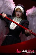 159cm (5ft2) A-Cup Real Skin Texture Silicone Halloween Sexdoll Bella, Head #037S for Men - SexyDolls.shop