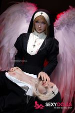 159cm (5ft2) A-Cup Real Skin Texture Silicone Halloween Sexdoll Bella, Head #037S for Men - Image 7