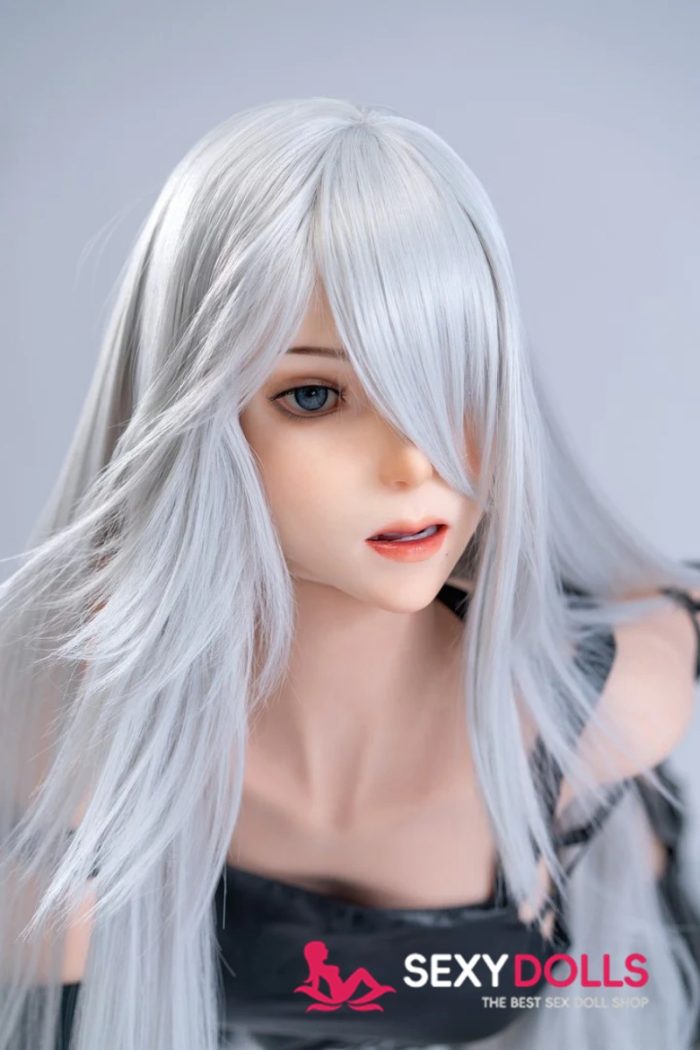171cm (5ft7) G-Cup Silicone White Hair Sexdoll with Movable Jaw Head Lady No.24-2 - Image 4