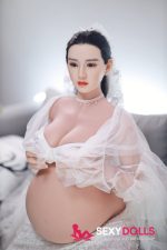 160cm (5ft3) E-cup Diamond Sex Doll Pregnant with Silicone Head - Image 4