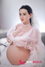 160cm (5ft3) E-cup Diamond Sex Doll Pregnant with Silicone Head - Image 7
