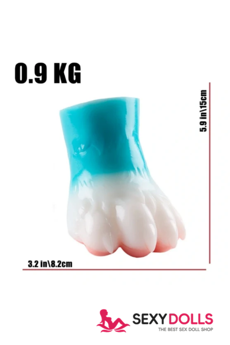0.9kg (2 lbs) Silicone Male Masturbator Furry Foot Hentai Onahole, Blue | SexyDolls.shop