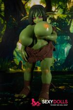 70cm (2ft4) Silicone Fantasy Sex Doll Zarga for Men, Green - Image 2