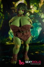 70cm (2ft4) Silicone Fantasy Sex Doll Zarga for Men, Green - Image 4
