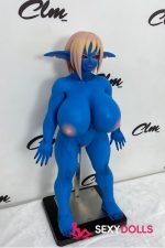 70cm (2ft4) Fantasy Silicone Love Dolls Zarga for Men, Blue - Image 2