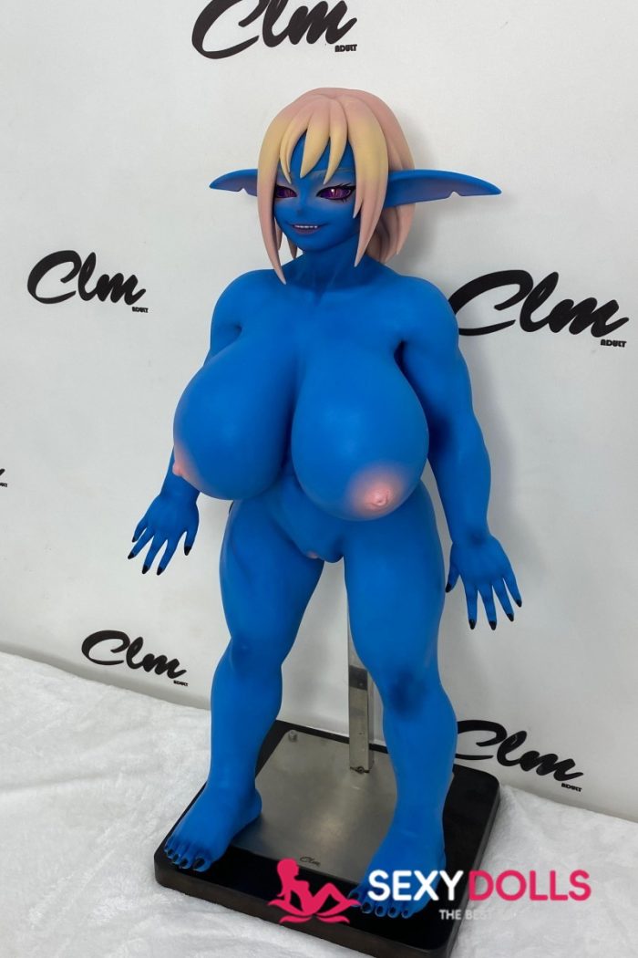 70cm (2ft4) Fantasy Silicone Love Dolls Zarga for Men, Blue - Image 3