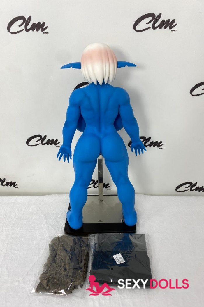 70cm (2ft4) Fantasy Silicone Love Dolls Zarga for Men, Blue - Image 6