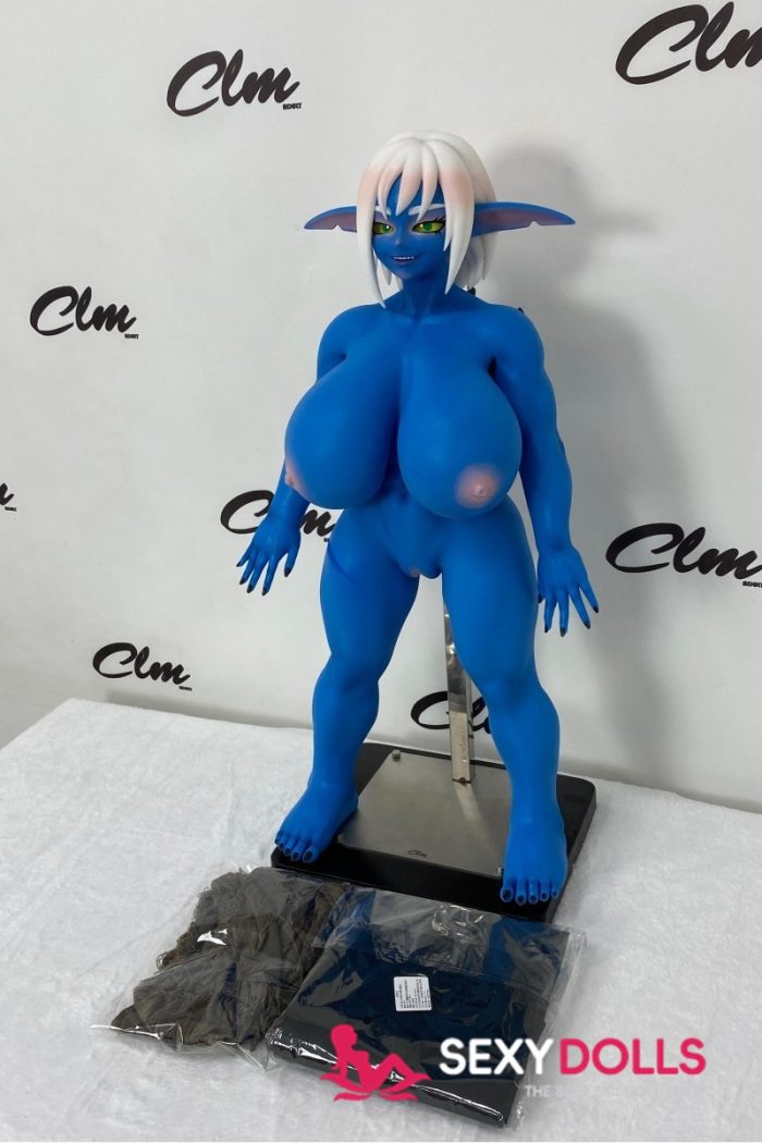 70cm (2ft4) Fantasy Silicone Love Dolls Zarga for Men, Blue - Image 7
