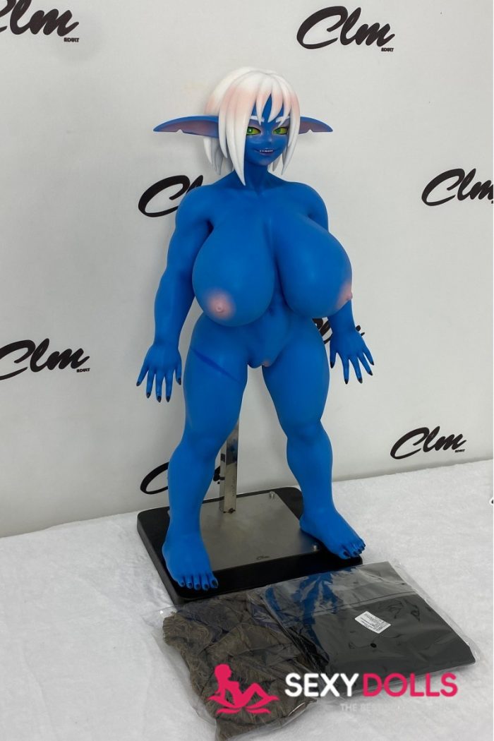 70cm (2ft4) Fantasy Silicone Love Dolls Zarga for Men, Blue - Image 8