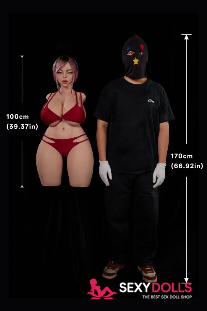 80cm (2ft7) K-Cup Ultra Lightweight Silicone Sex Torso Rhea 884# with Head for Men - Image 10